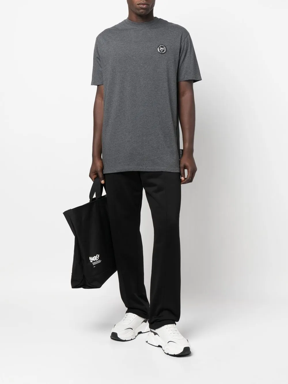 Plein Sport T-shirt met logopatch - Grijs