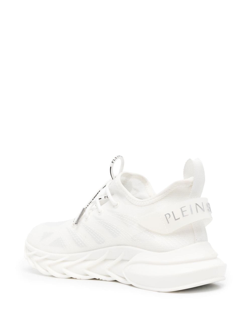 Shop Plein Sport Logo Lace-up Sneakers In White