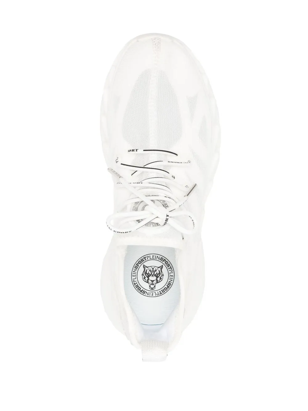 Shop Plein Sport Logo Lace-up Sneakers In White