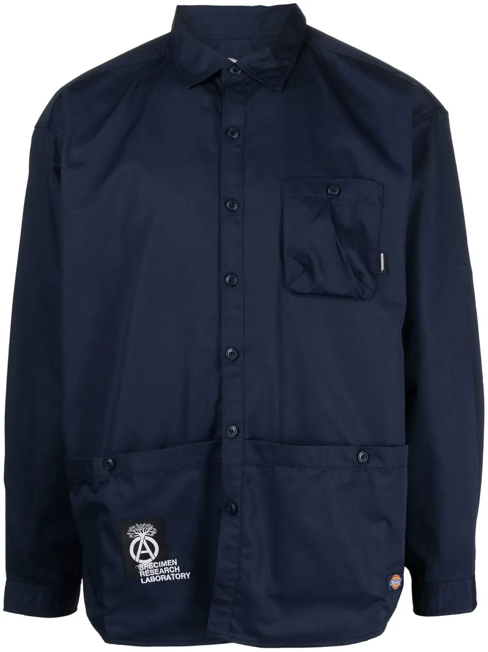

Neighborhood logo-patch button-up shirt - Blue