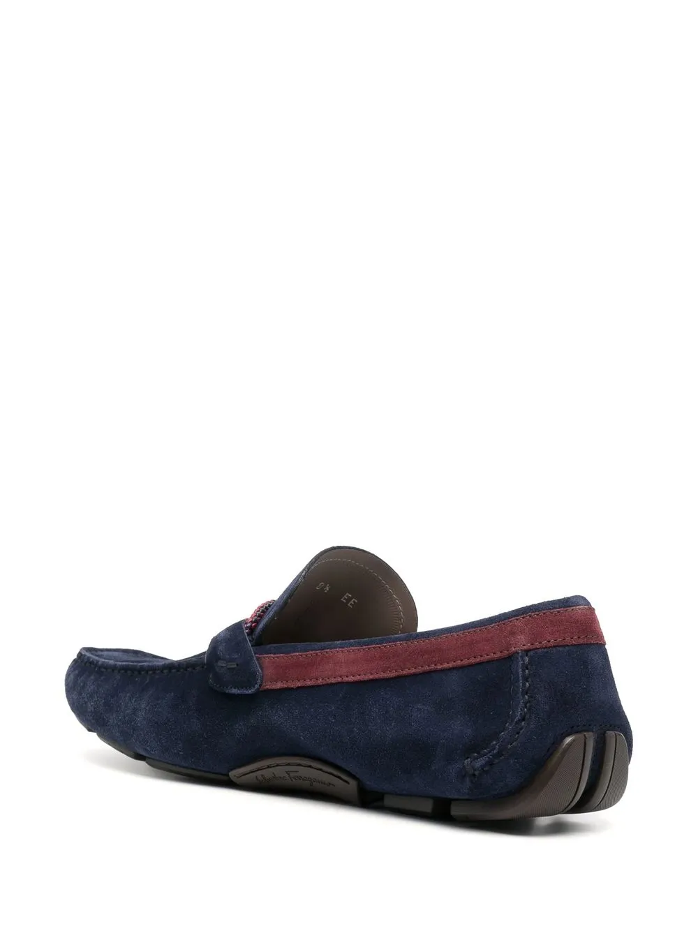  Ferragamo Loafer Aus Wildleder Mit Gancini Detail   Blau 