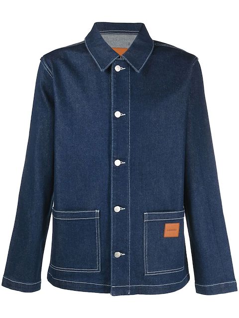 SANDRO logo-patch denim jacket