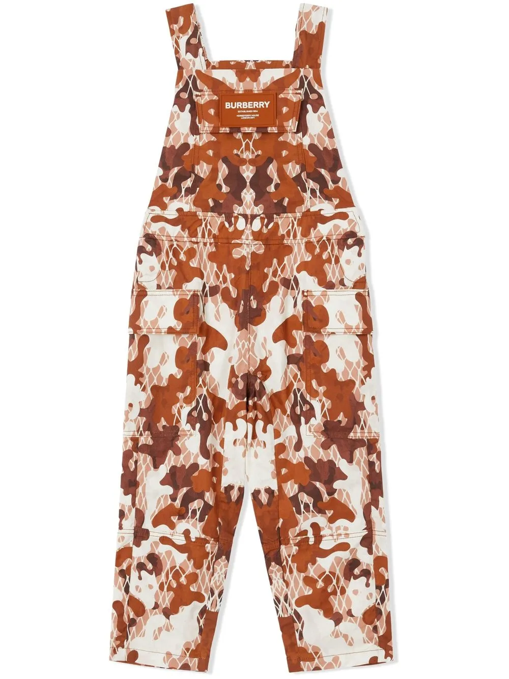 

Burberry Kids overol con estampado militar - Marrón