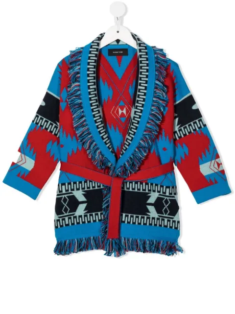 Alanui Kids Icon-print fringed cardigan