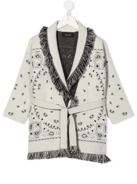 Alanui Kids paisley-print fringed cardigan
