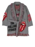 Alanui Kids The Rolling Stones intarsia-knit cardigan - Grey