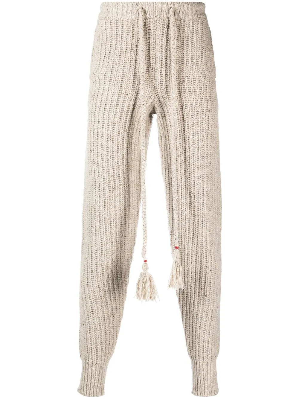 

Alanui Northern Island ribbed-knit track pants - Neutrals