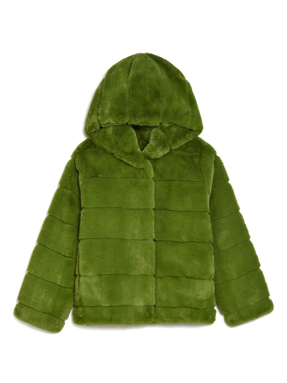 Shop Apparis Goldie Faux-fur Hooded Coat In Green