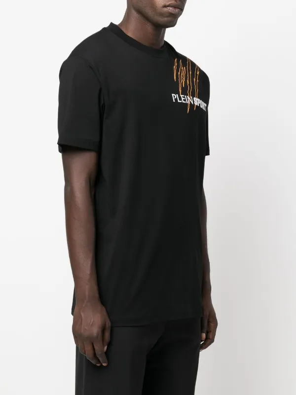 プレインスポーツスクラッチロゴレッドTシャツ T-shirt Round Neck SS Scratch Philipp Plein Sport
