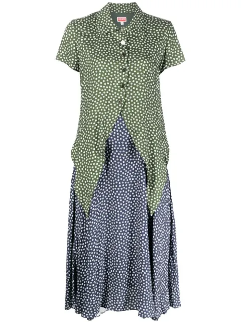 floral-print panelled dress