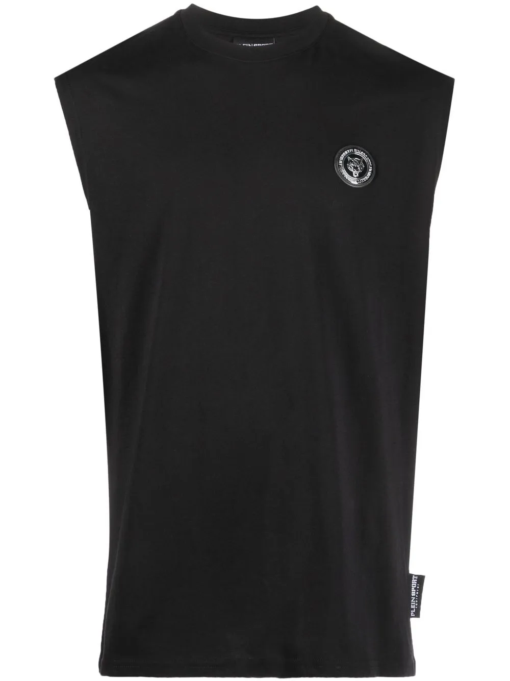 Plein Sport Statement ロゴパッチ ベスト - ブラック Plein Sport Statement ロゴパッチ ベスト - ブラック