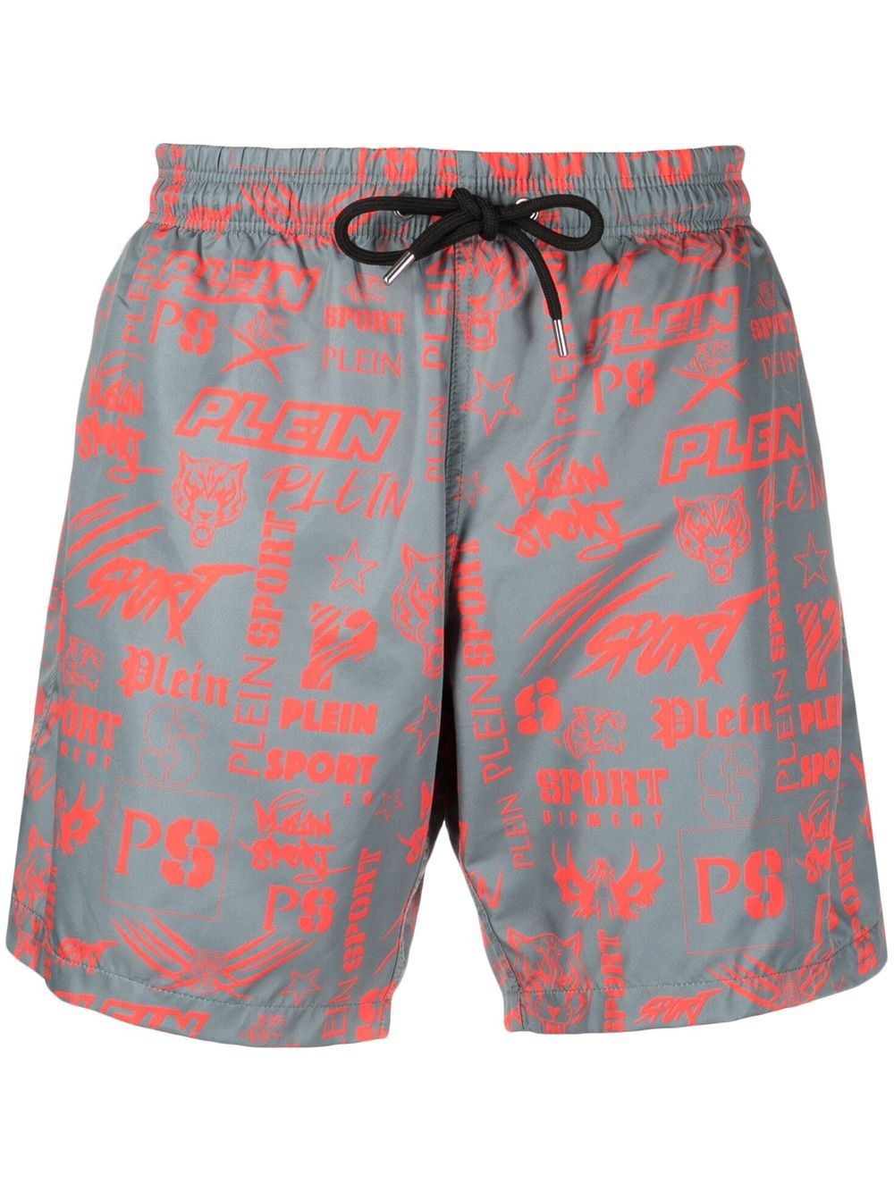 Plein Sport logo-print swim shorts - Grey