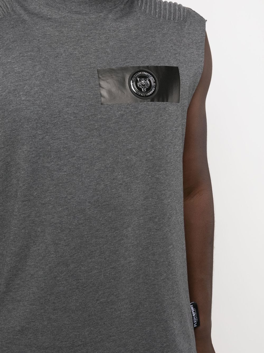 Shop Plein Sport Tiger-head Motif T-shirt In Grey