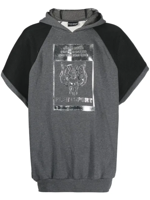 Plein Sport graphic-print short-sleeve hoodie
