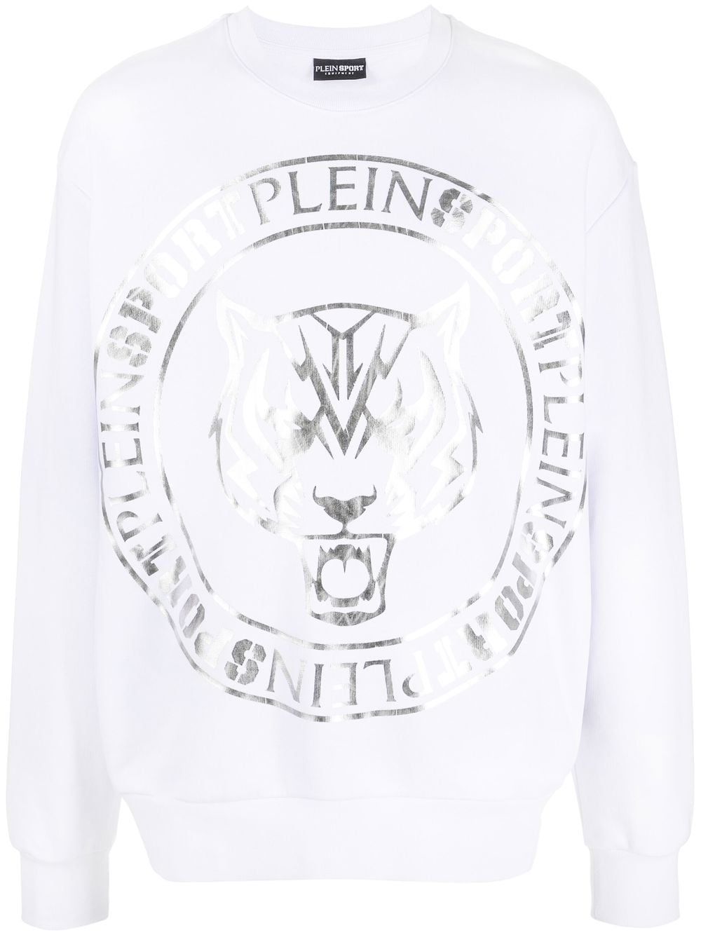 Plein Sport 虎头logo印花卫衣 In White