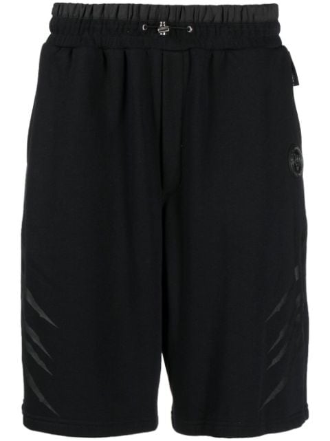 Plein Sport stripe-print jogging shorts