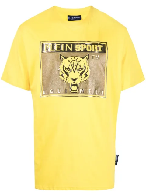 Plein Sport tiger-head logo-print T-shirt
