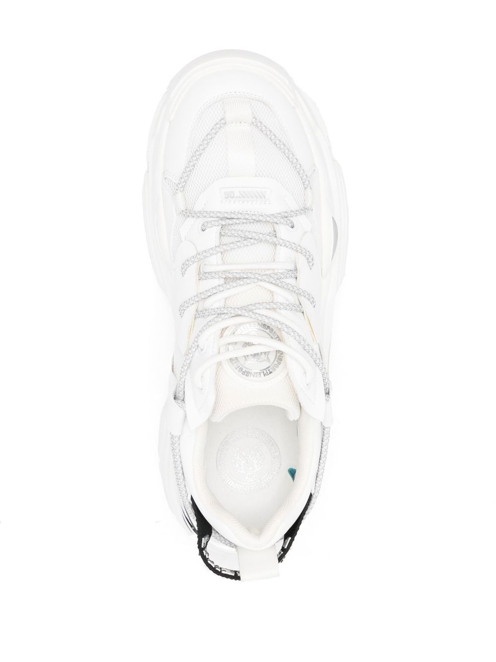 Shop Plein Sport Mesh Panel Lace-up Sneakers In White