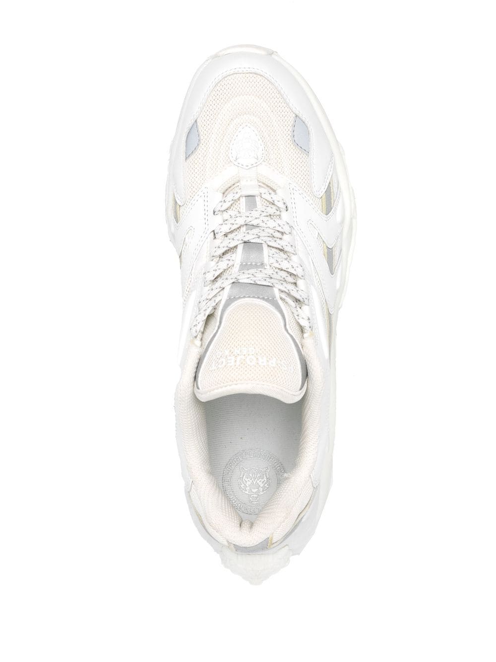 Shop Plein Sport Scratch Panelled Lace-up Sneakers In White