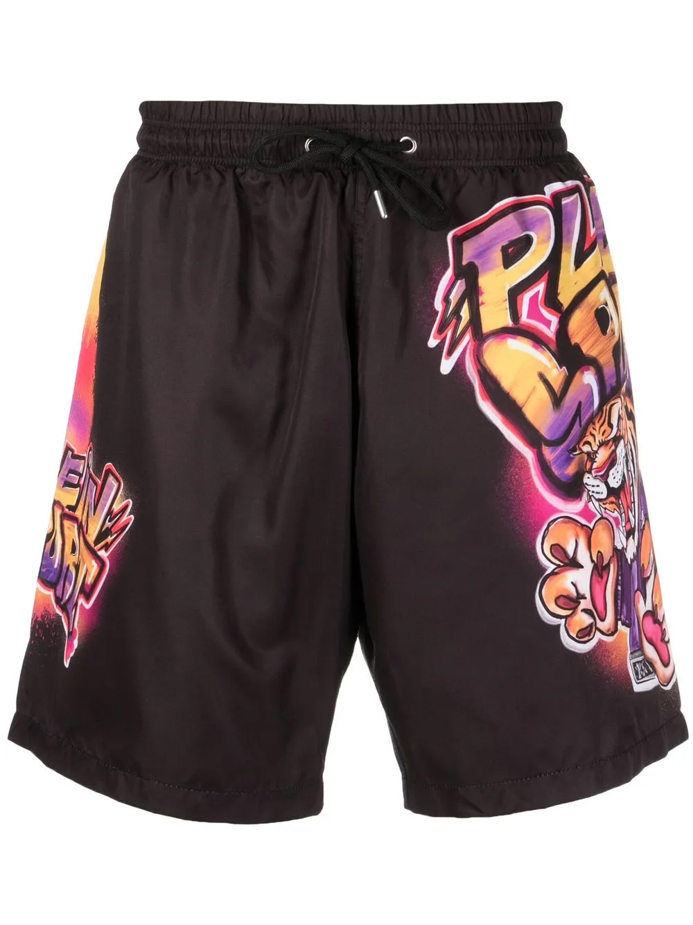 Plein Sport ロゴ トランクス水着 - ブラック Plein Sport ロゴ トランクス水着 - ブラック