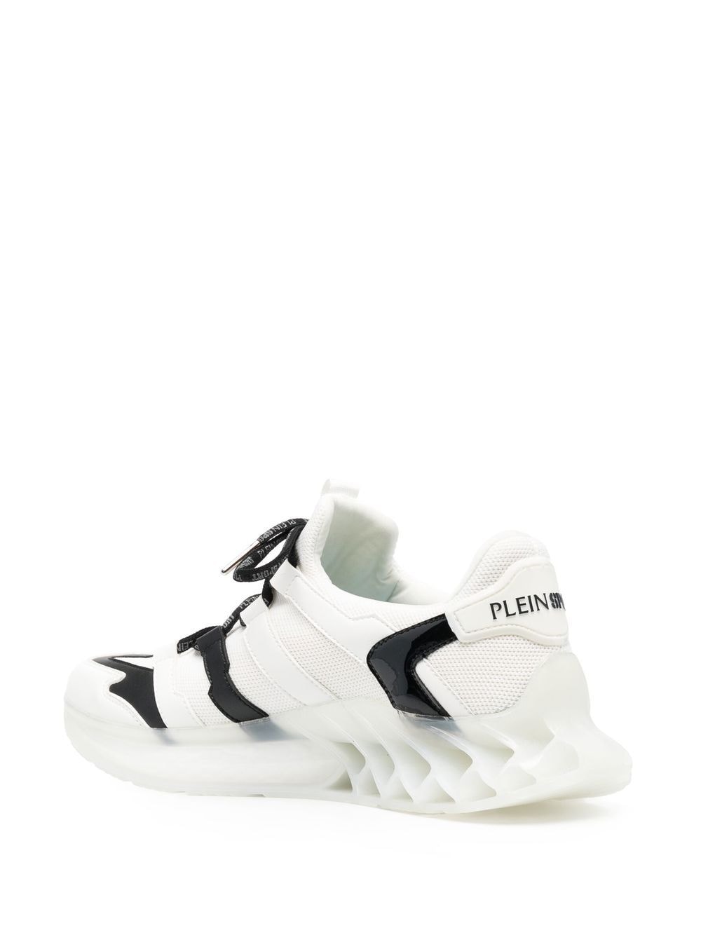 Shop Plein Sport Runner Tiger Lace-up Sneakers In White