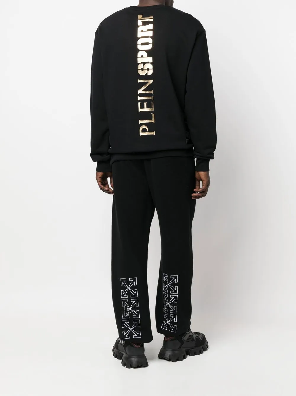 Plein Sport Sweater met logoprint - Zwart