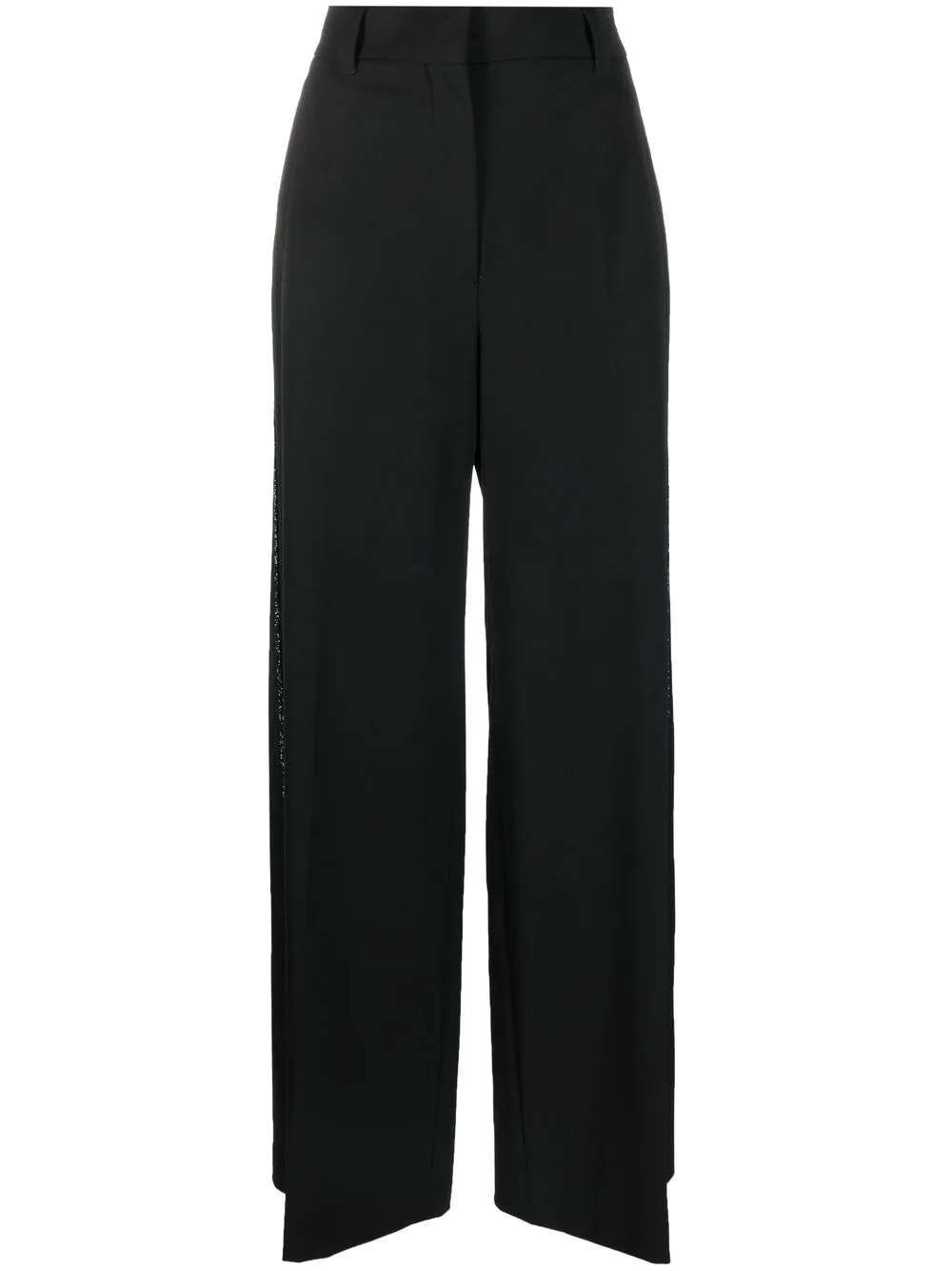 

Brunello Cucinelli pantalones palazzo con detalle de cadena Monili - Negro