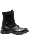 Ferragamo lace-up leather combat boots - Black