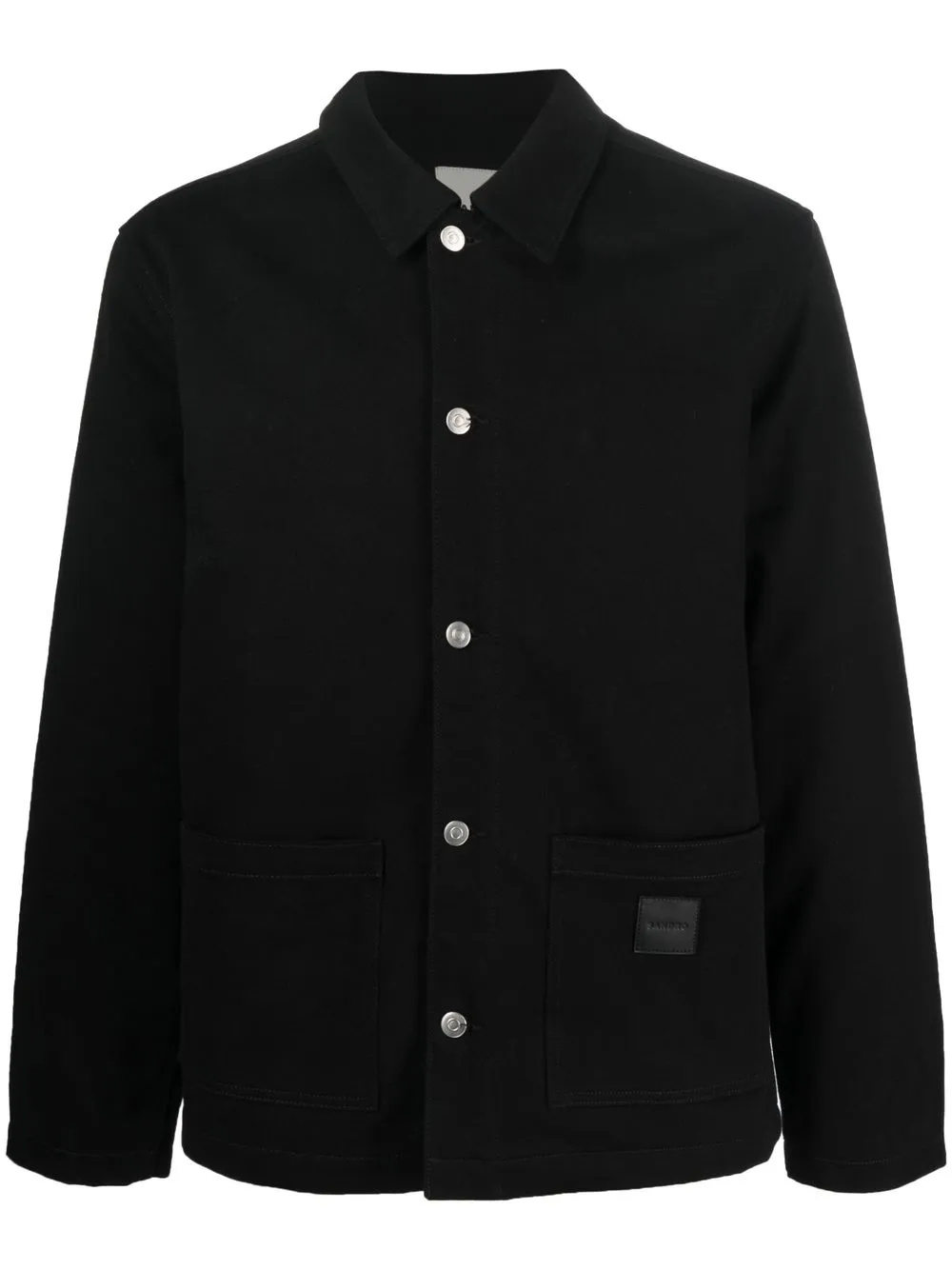 

SANDRO single-breasted shirt jacket - Black