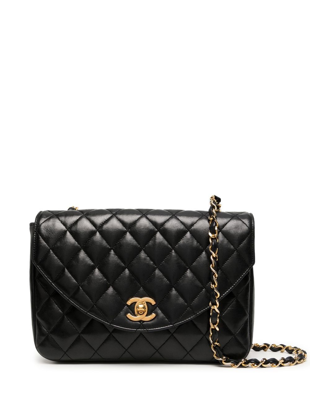 Pre-owned Chanel 1985-1990s Classic Flap Shoulder Bag In Black | ModeSens