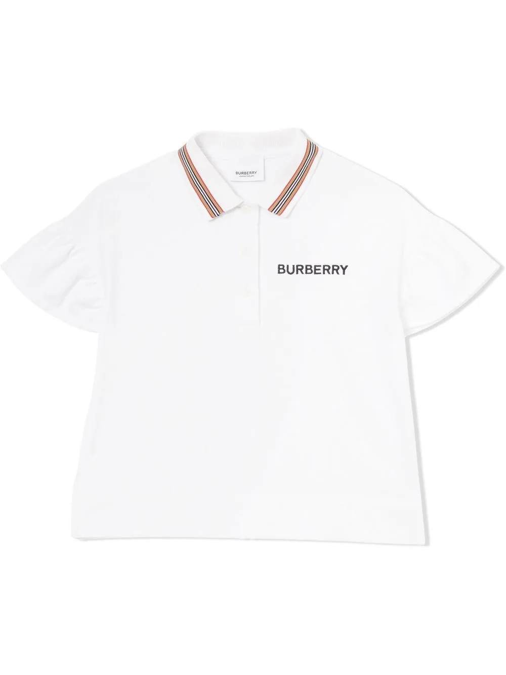 

Burberry Kids Icon Stripe piqué polo shirt - White