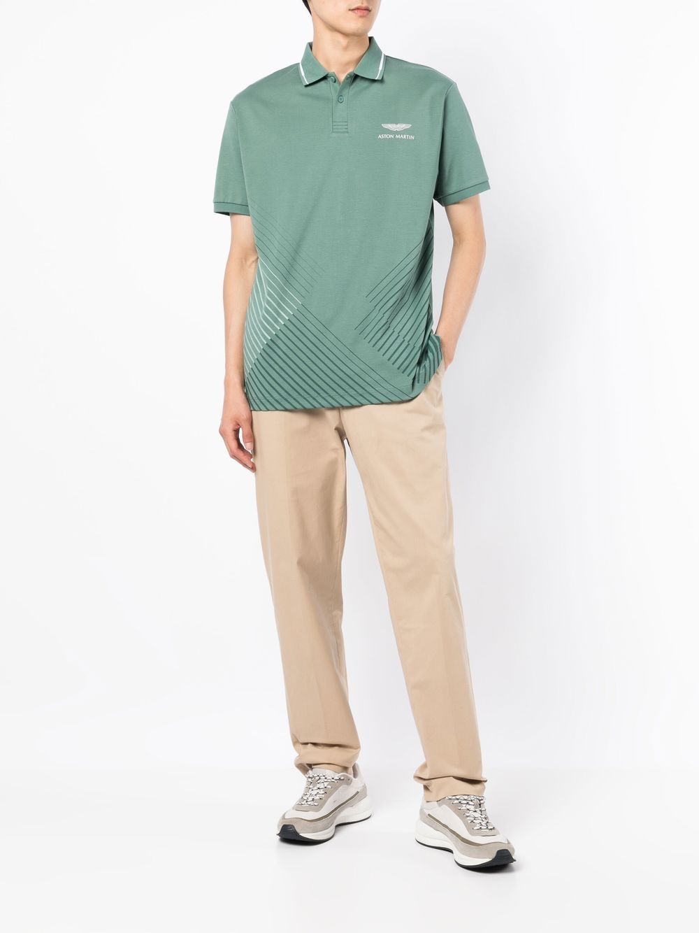 Hackett Poloshirt met logoprint - Groen