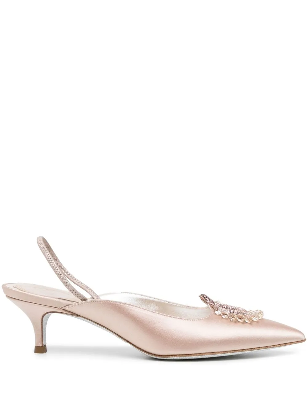 

René Caovilla 50mm crystal slingback pumps - Pink