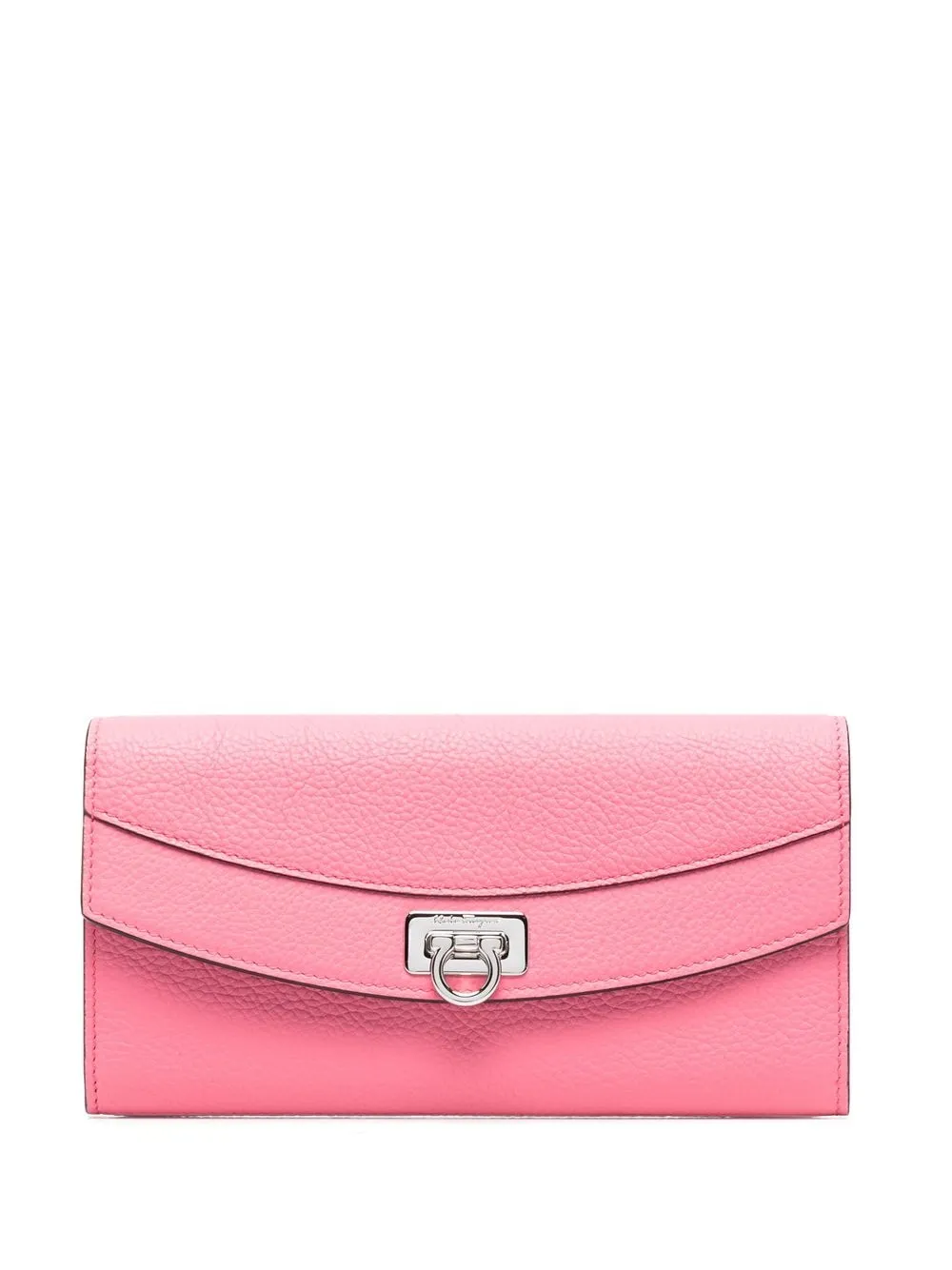 

Ferragamo Gancini-lock grained-leather purse - Pink