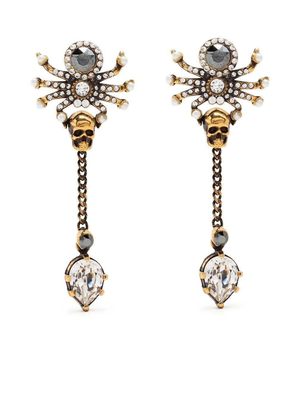 

Alexander McQueen crystal-embellished draped earrings - Gold