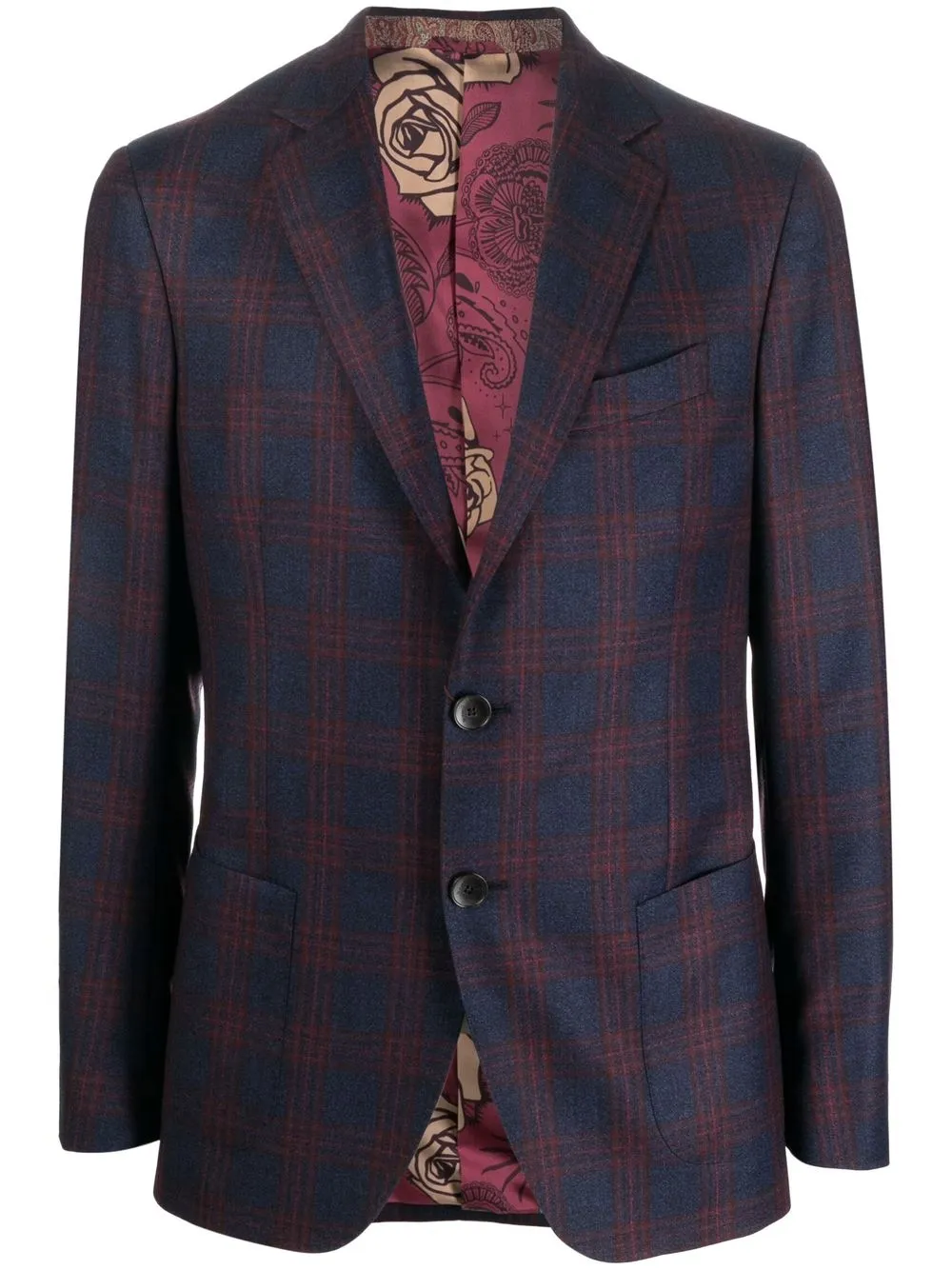 

ETRO check-pattern single-breasted suit - Blue