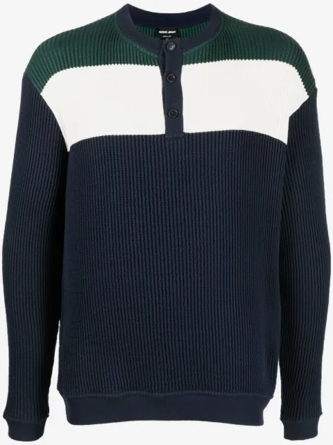 Giorgio Armani ribbed-knit polo jumper