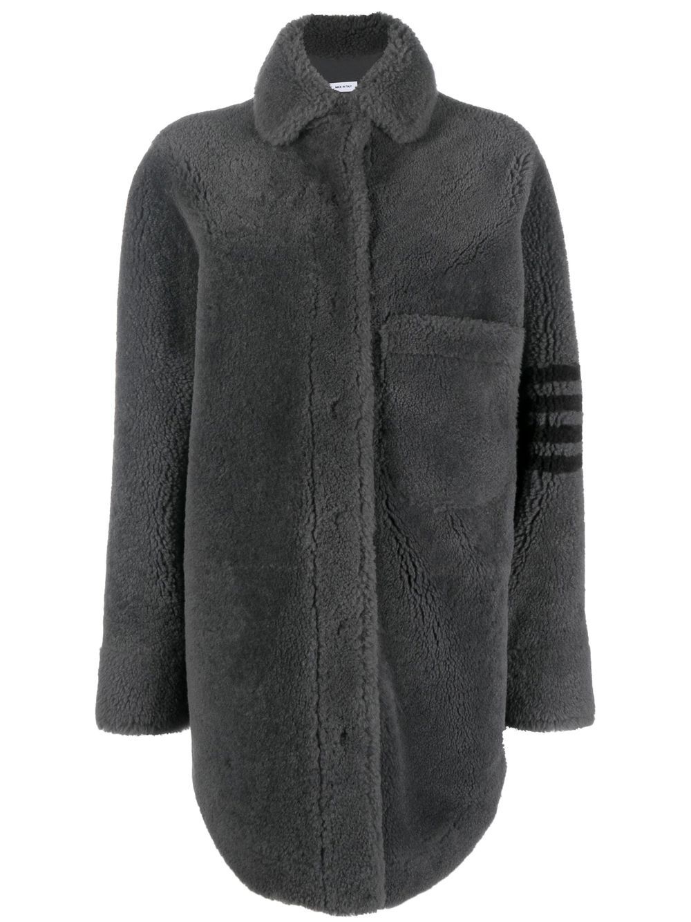 4-Bar stripe shearling jacket