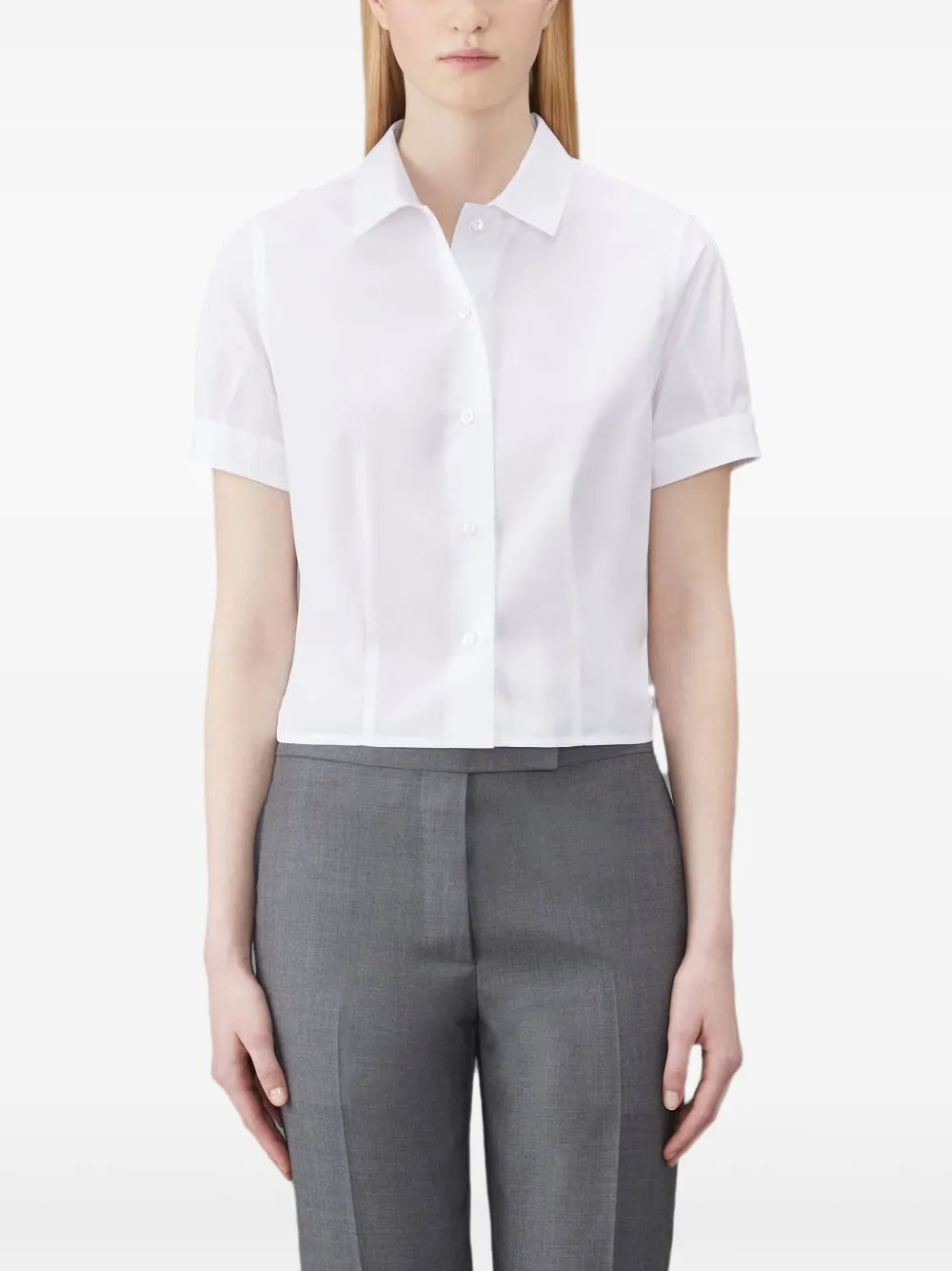 Thom Browne french-cuff cropped shirt | White | Image 1
