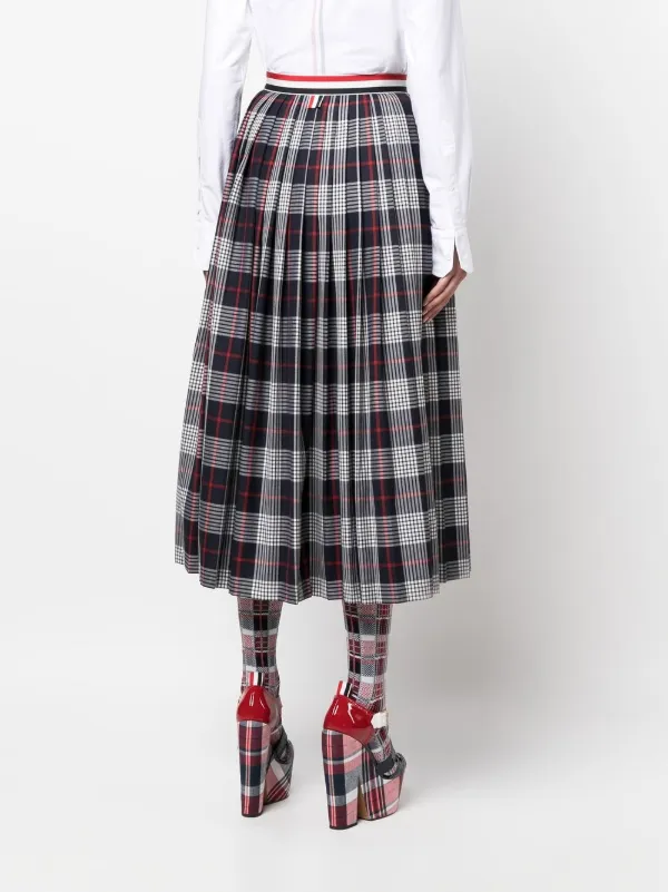 THOM BROWNE スカート Thom Browne チェック プリーツスカート | ブルー | FARFETCH JP