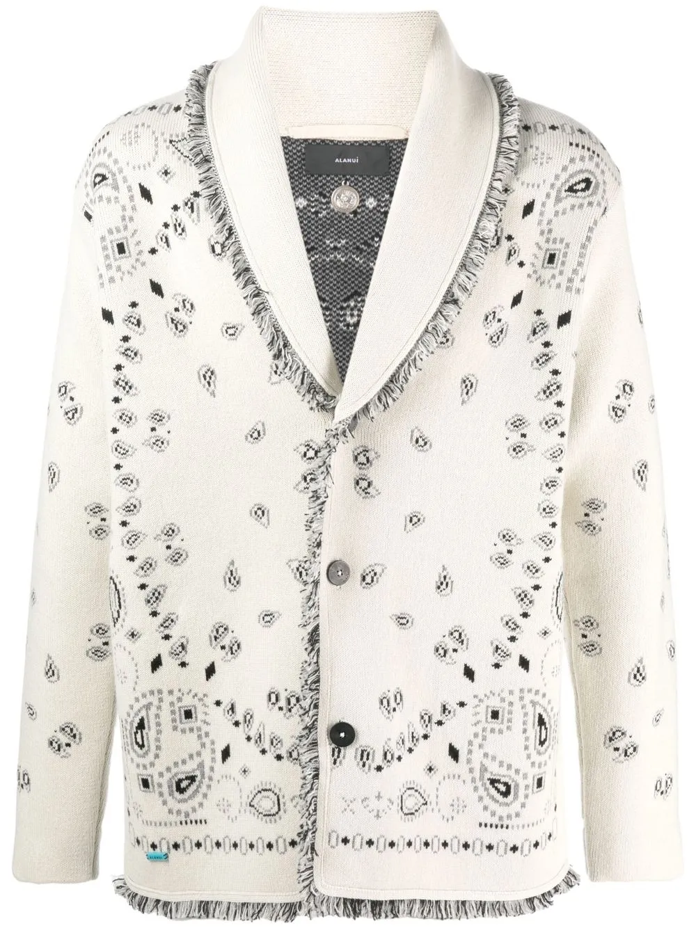 

Alanui Bandana jacquard cashmere cardigan - White