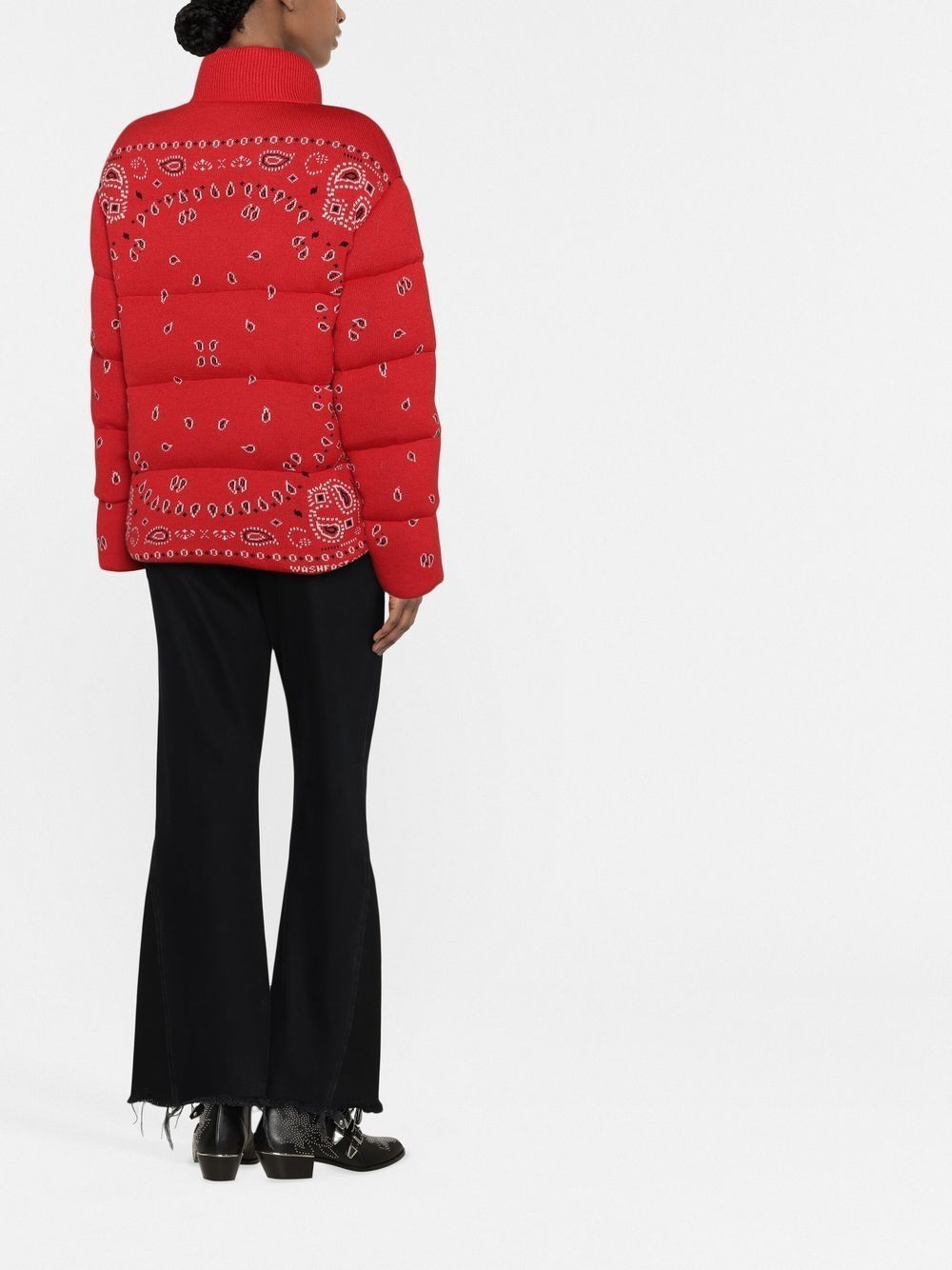 Shop Alanui Bandana-print Puffer Jacket In Red