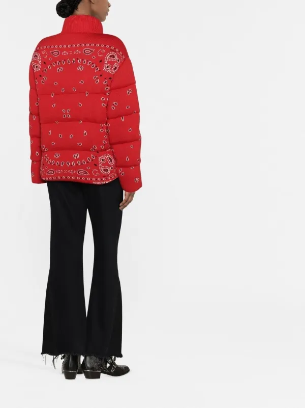Bandana print puffer jacket new arrivals