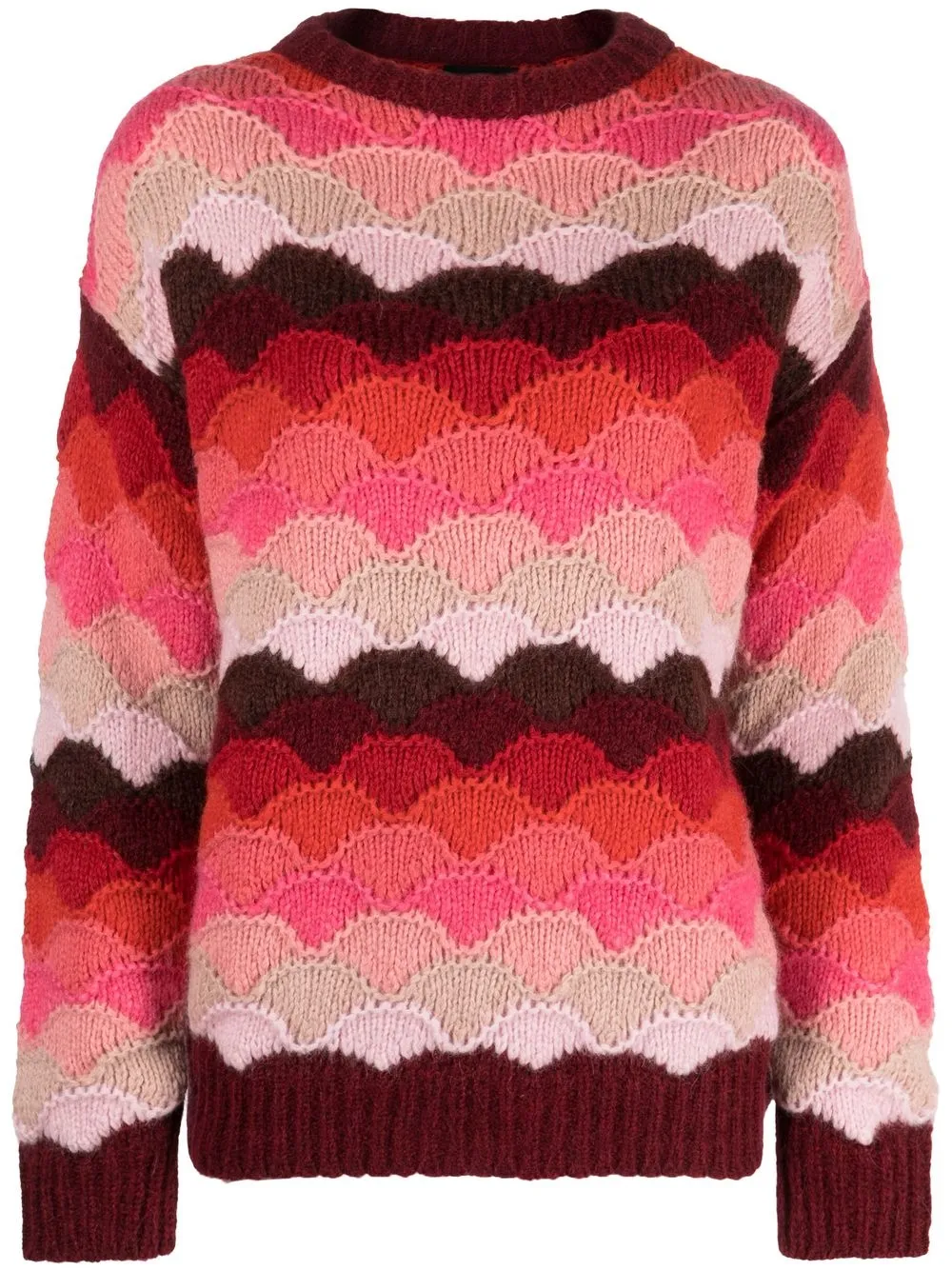 

Alanui Under the Northern Sky wave motif jumper - Red