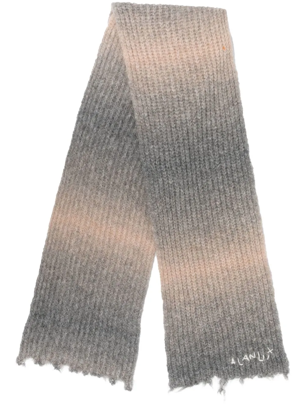 

Alanui Ice Caves ribbed-knit scarf - Grey