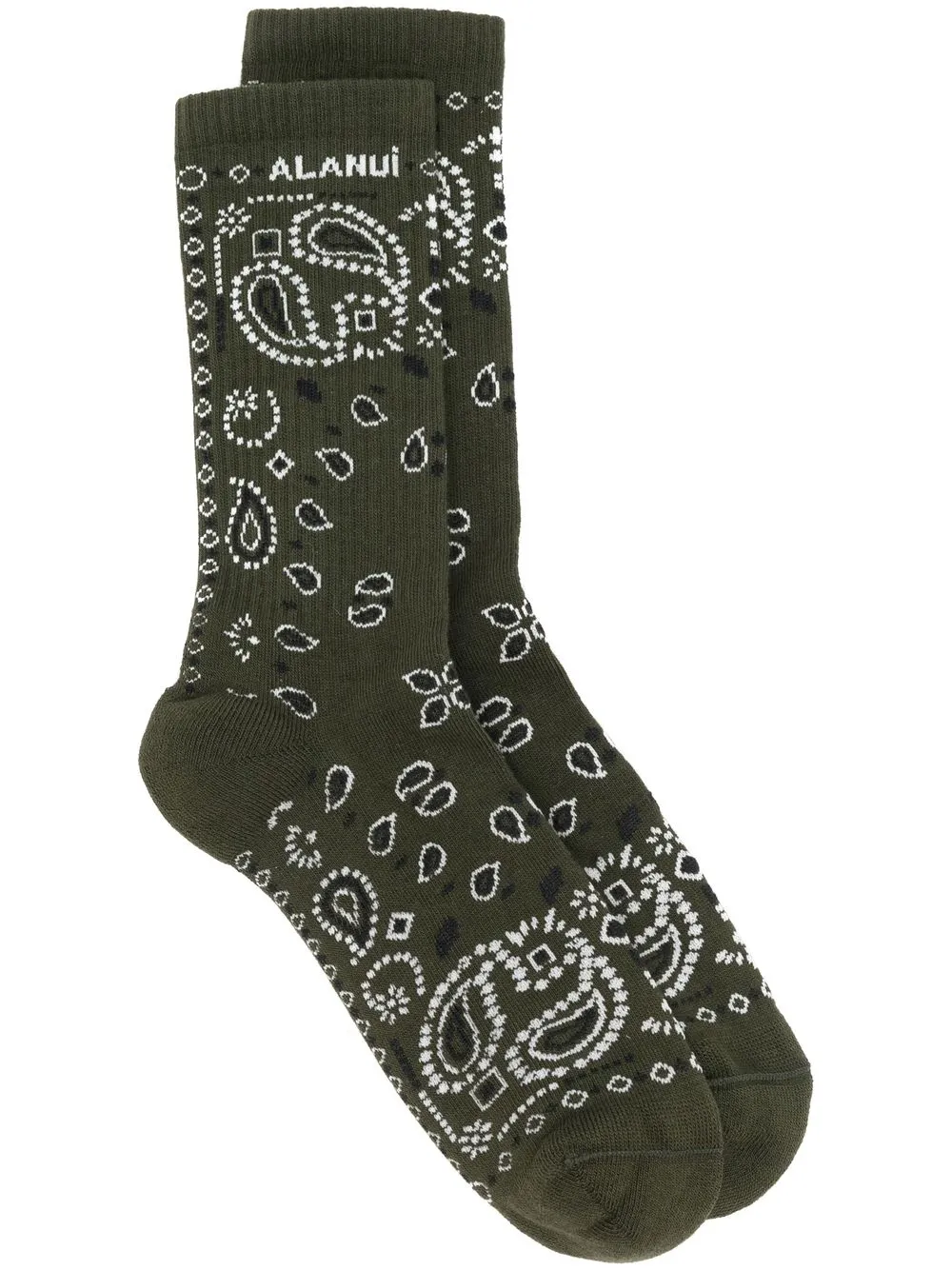 

Alanui paisley-intarsia socks - Green