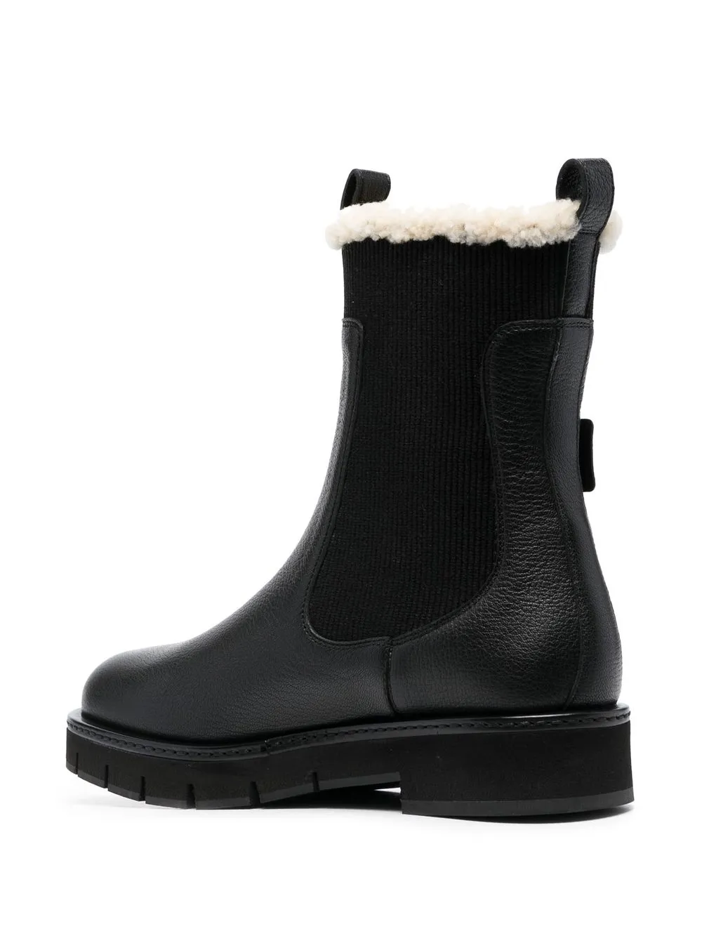 Shop Ferragamo Wool-lined Chelsea Boots In Black