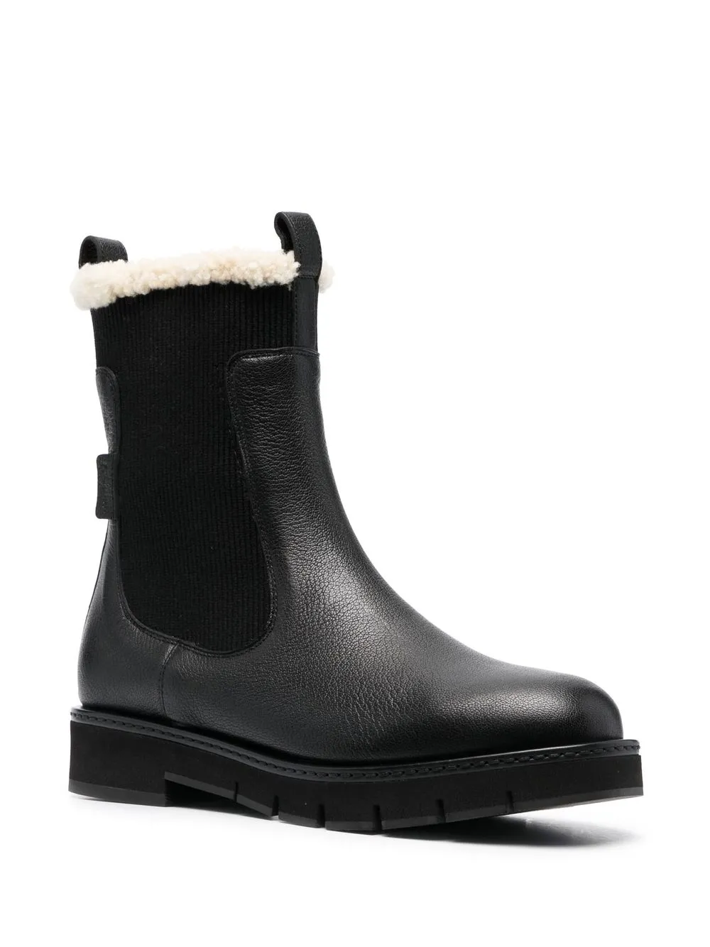 Shop Ferragamo Wool-lined Chelsea Boots In Black