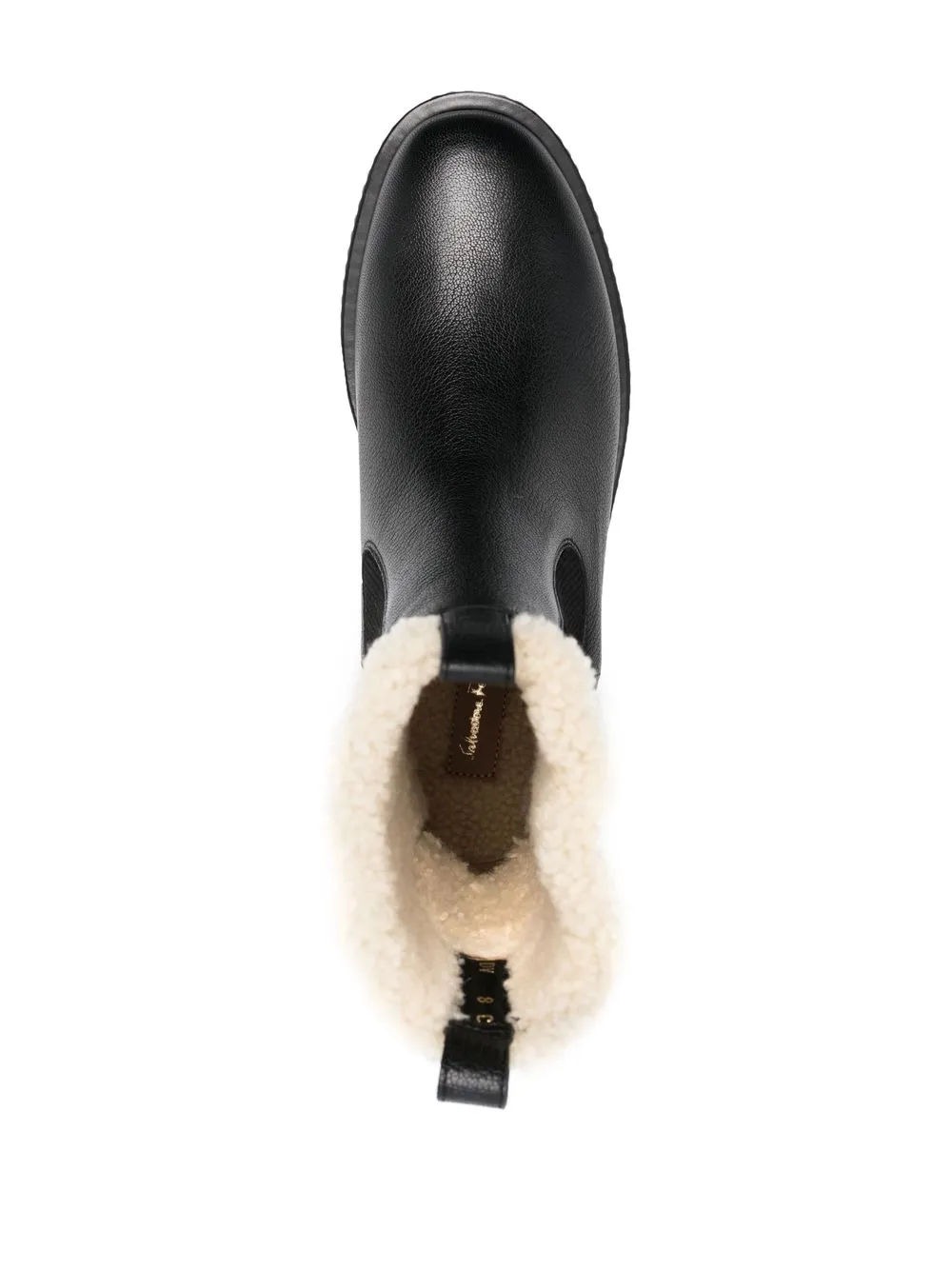 Shop Ferragamo Wool-lined Chelsea Boots In Black