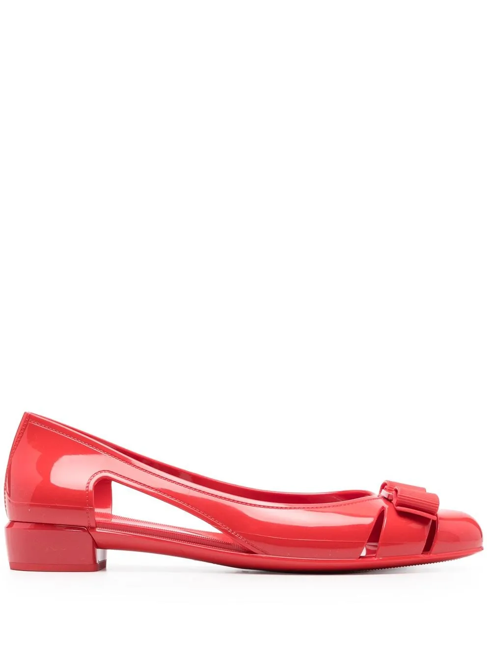 

Ferragamo Vara 30mm cut-out jelly ballerinas - Red